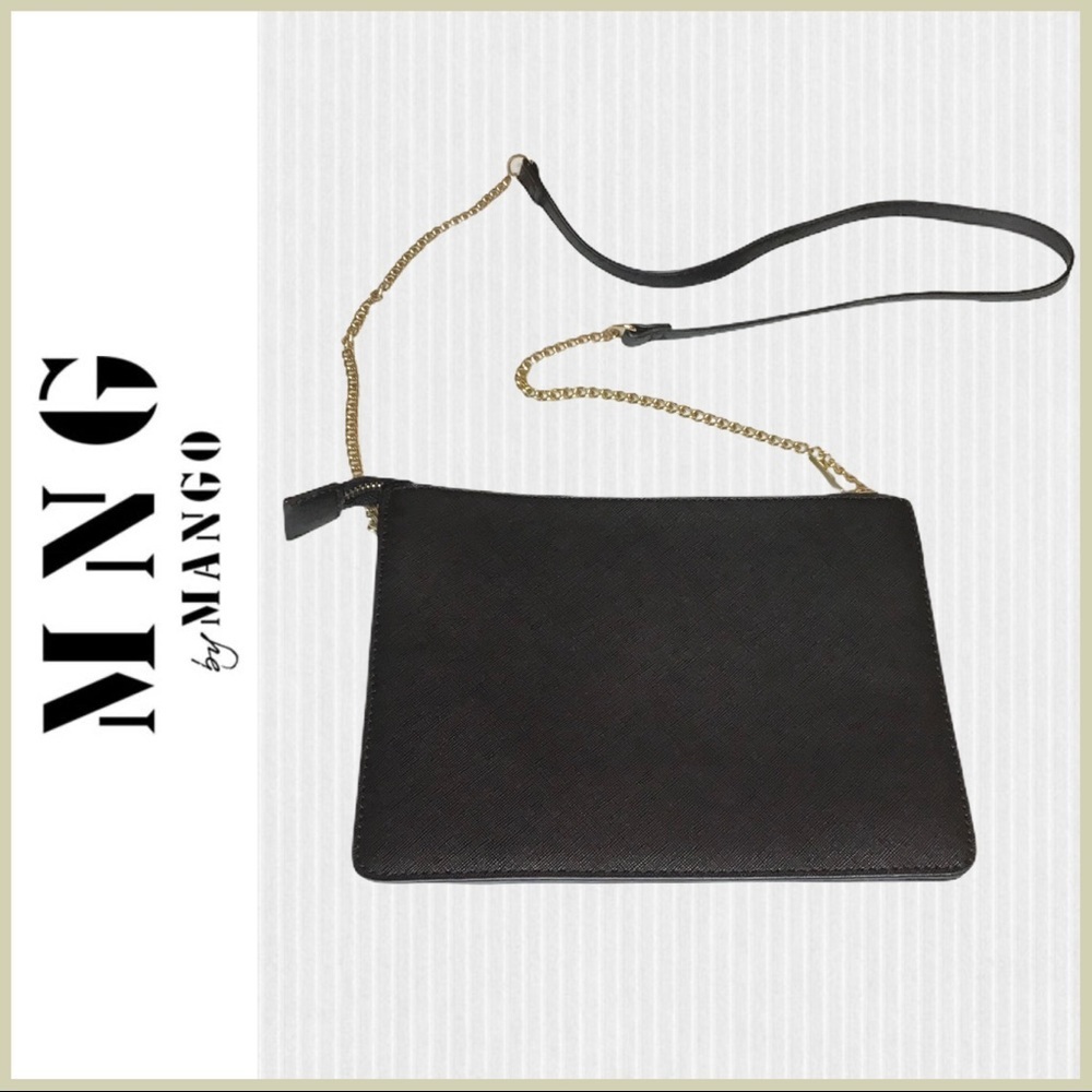 MNG by Mango Black Adjustable Shoulder or Crossbody Bag EUC